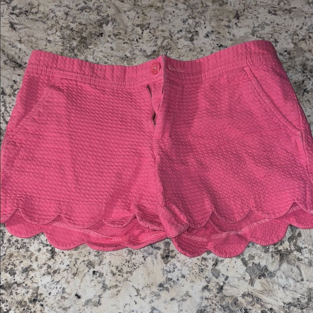 Lilly Pulitzer Pink Scalloped High Waist Shorts
